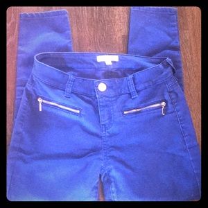 Royal Blue zipper pocket skinny jeans